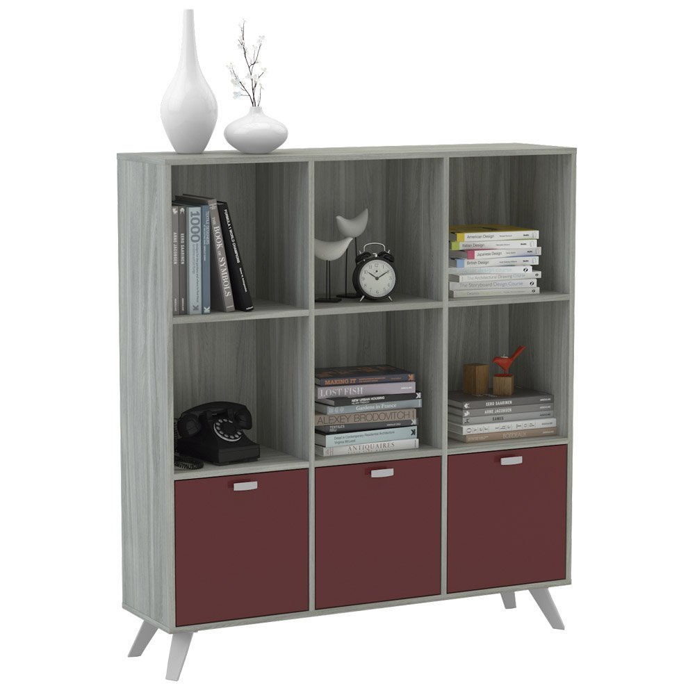POLITORNO ARCTIC/BURGUNDY PRETO BOOKS CABINET 6INCH-0