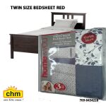 TWIN SIZE BEDSHEET WINE RED-0