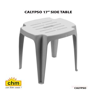 PROGARDEN CALYPSO SIDE TABLE WHITE 17INCH-0