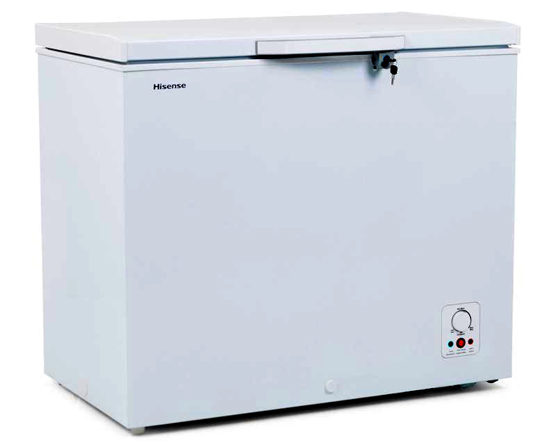 HISENSE VRIJSTAANDE VRIESKIST MET SCHUIFBARE GLAZENDEUREN WIT 7.2CU.FT (198LTR)-0