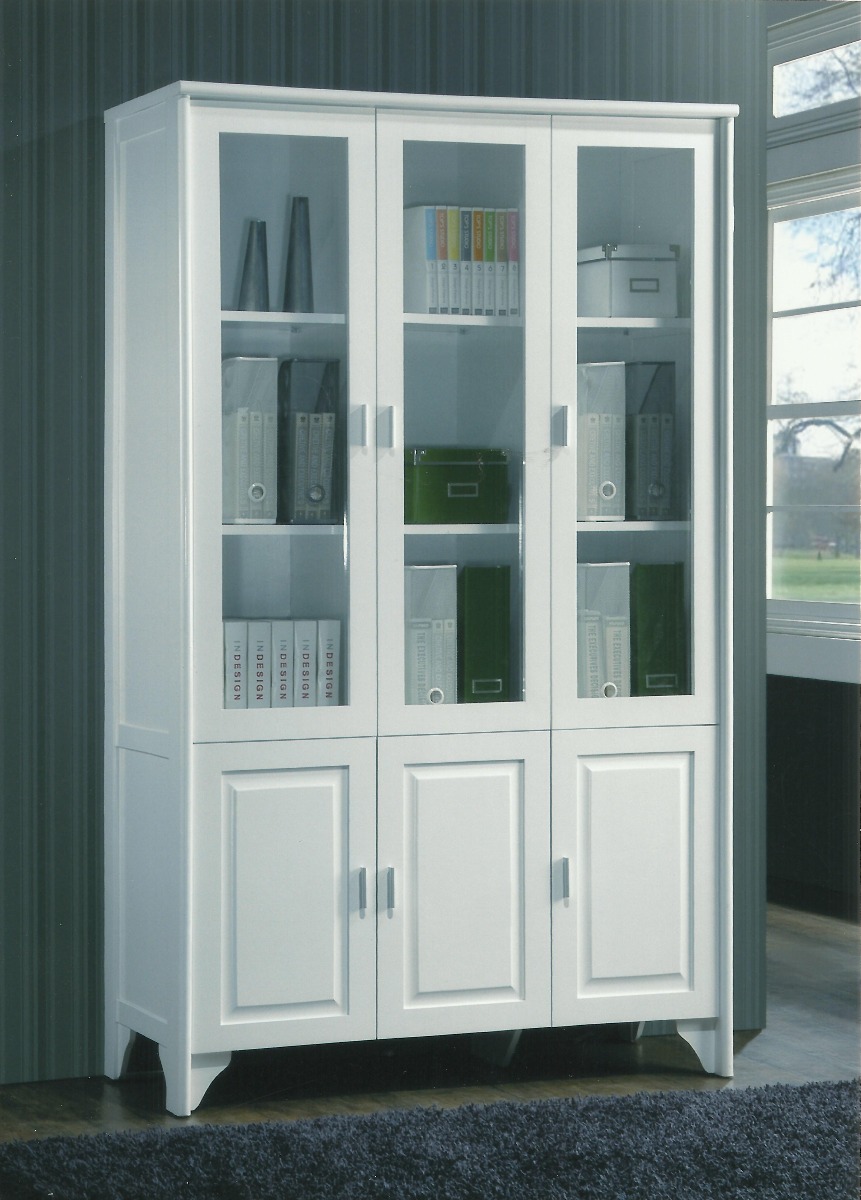 HOME BEST 3 DEUREN BOEKENKAST BOOKSHELF WIT-0