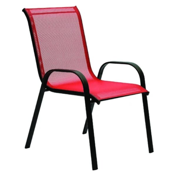 OUTDOOR STACKABLE TEXTILENE CHAIR RED-0