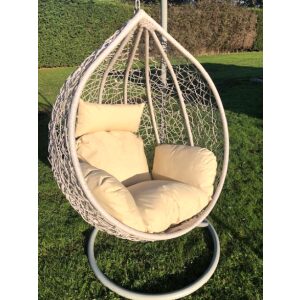 GREEN RATTAN SWING CHAIR WITH CUSHION -0