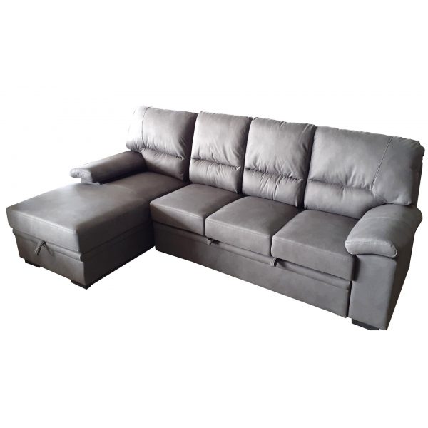 SILVIO LHF SLATE RECLINER HOEKBANK SET MET OPSLAGRUIMTE GRIJS-0