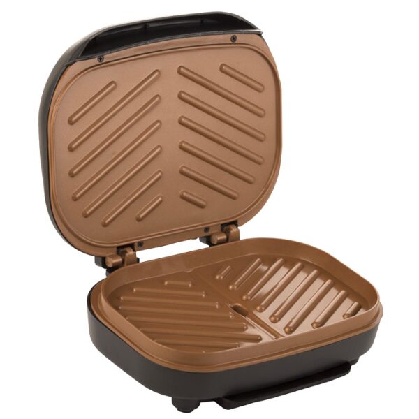 BRENTWOOD 2-SERVING NON - STICK ELECTRIC COPPER GRILL BLACK-0