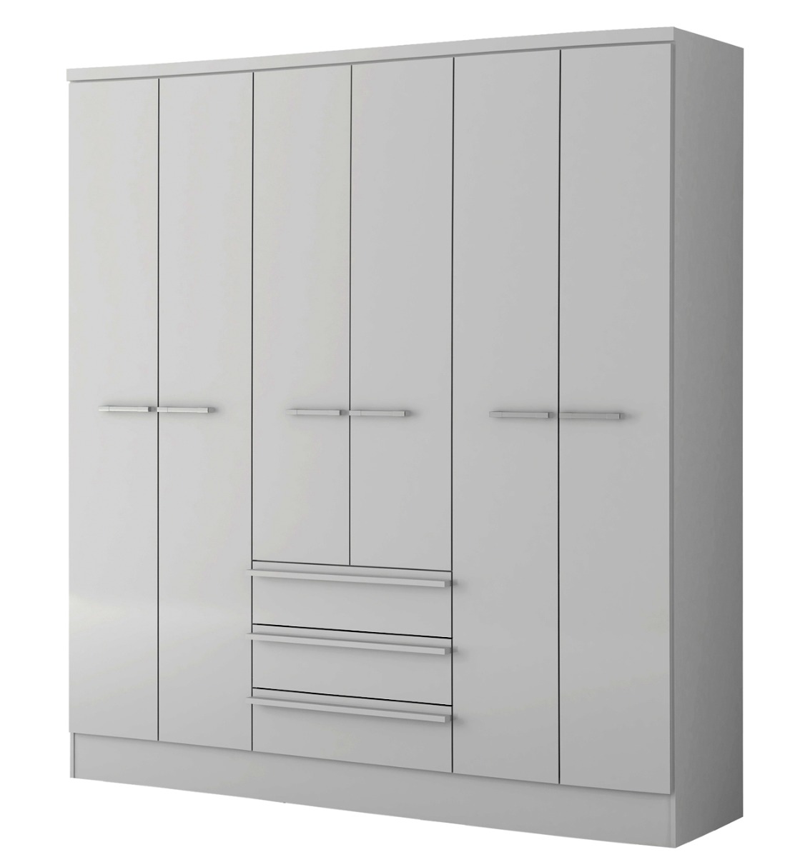 MOVEIS CARRARO 6 DEUREN + 3LADEN KLEDINGKAST WIT-0