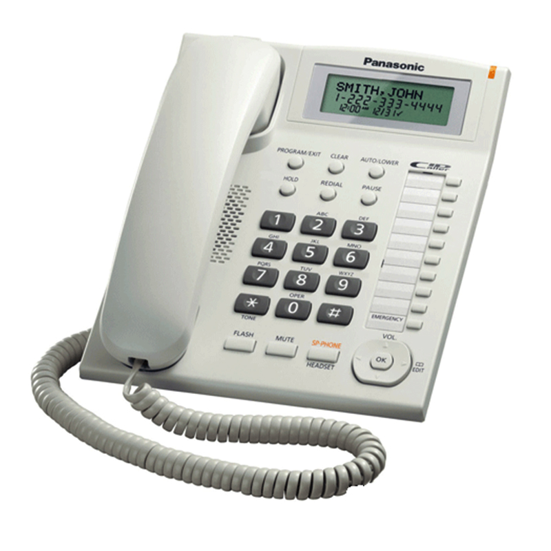 PANASONIC BEDRADE TAFEL TELEFOON WIT MET LCD SCHERM-0
