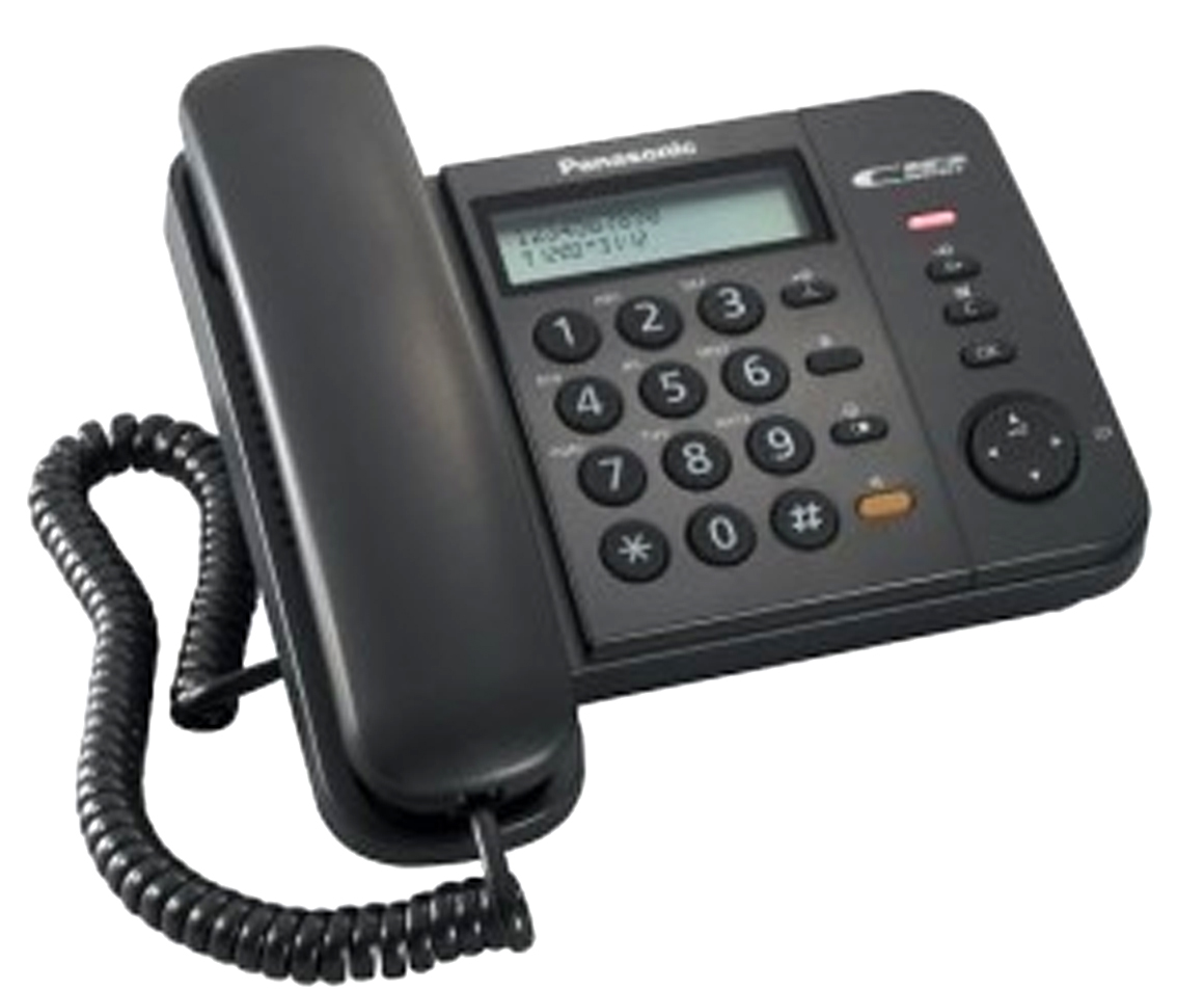PANASONIC TAFEL TELEFOON MET KABEL ZWART MET LCD SCHERM EN ID-0