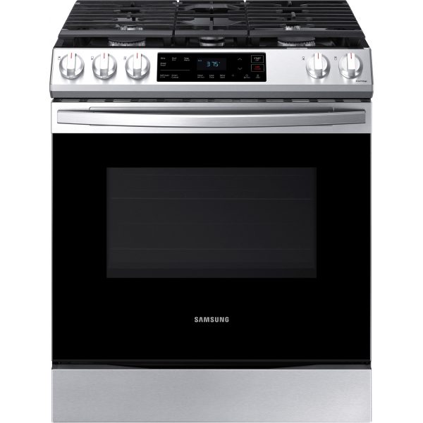 SAMSUNG VRIJSTAANDE  5 BRANDERS GASFORNUIS ZILVER 30 INCH