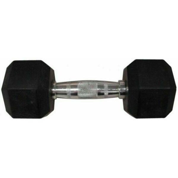 WEIDER  DRH45  RUBBER  HEX  DUMBBEL  WITH KNURLED  GRIP 45 LBS