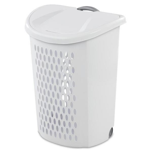 STERILITE WHEELED HAMPER MET DEKSEL  WIT