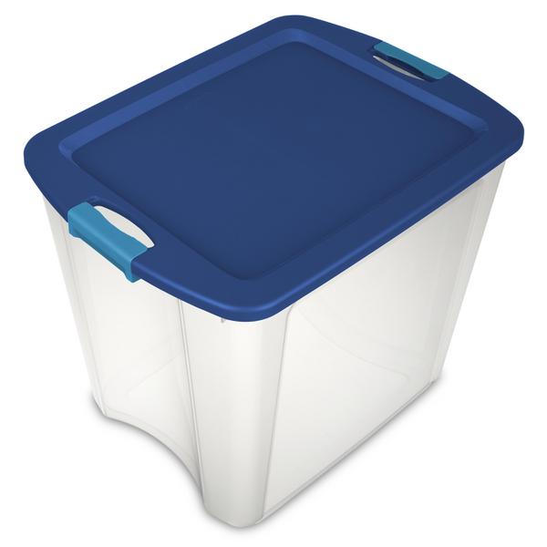 STERILITE 26 GALLON LATCH & CARRY CLEAR TRUE BLUE