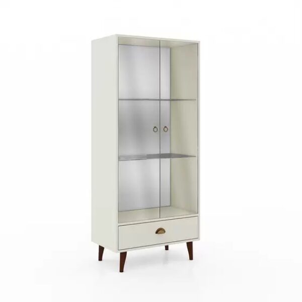 MOVELBENTO VITRINEKAST MET 2 GLAZEN DEUREN EN 1 LADE WIT