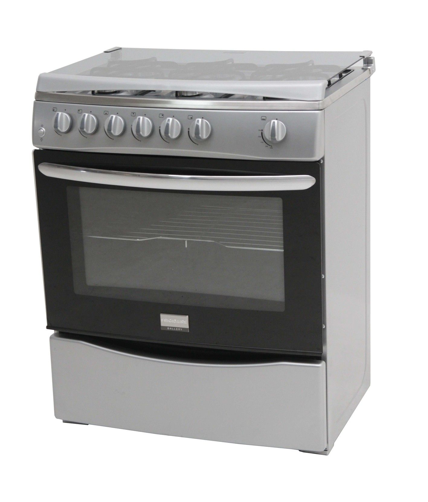 FRIGIDAIRE GASFORNUIS "30" MET 6 BRANDERS ZILVER