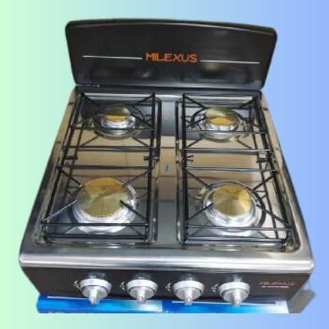 MILEXUS 4 BRANDERS TAFEL GASFORNUIS,ZWART
