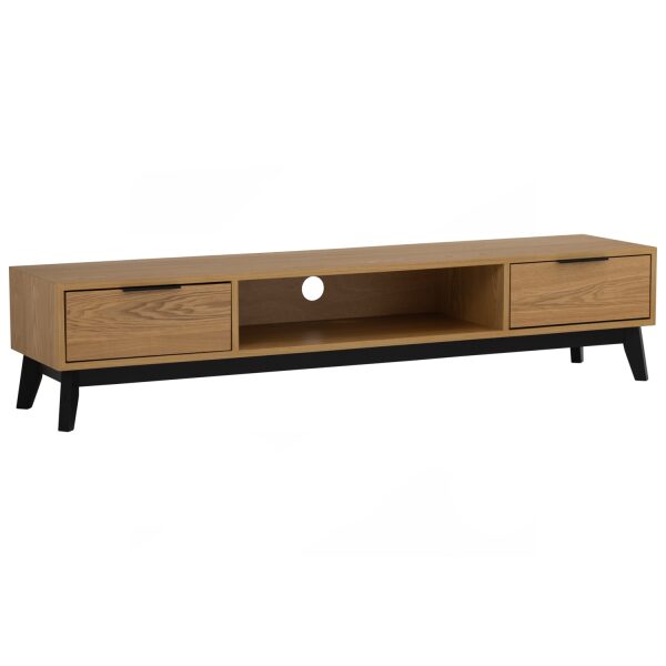MALTON 1.8M TV CABINET 114 ZWART/102 NATURAL