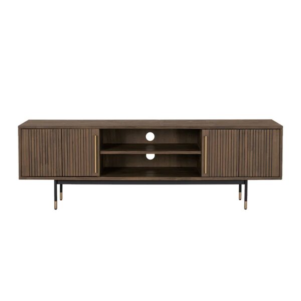 HAMILTON 2.0M TV CABINET 821 ZAND ZWART/1812 TOFFEE