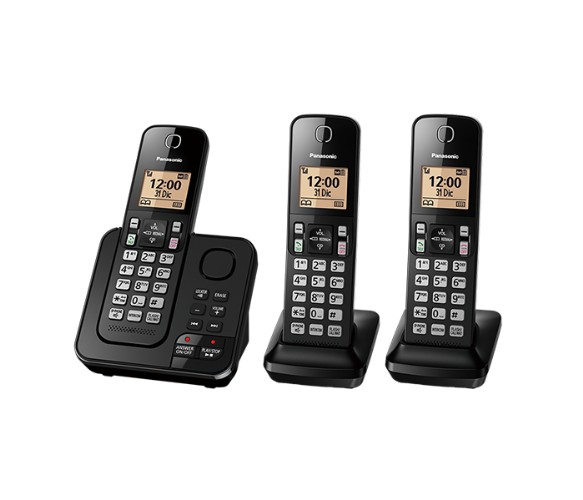 PANASONIC DIGITALE DRAADLOZE TELEFOON MET DRIE HEADSETS
