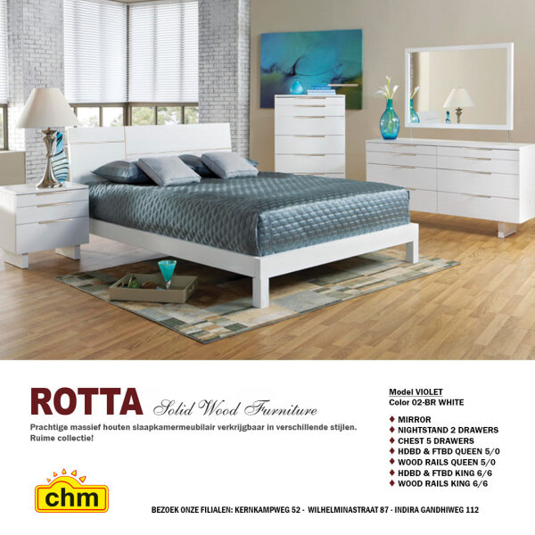 ROTTA VIOLET WIT BEDKAMERSET
