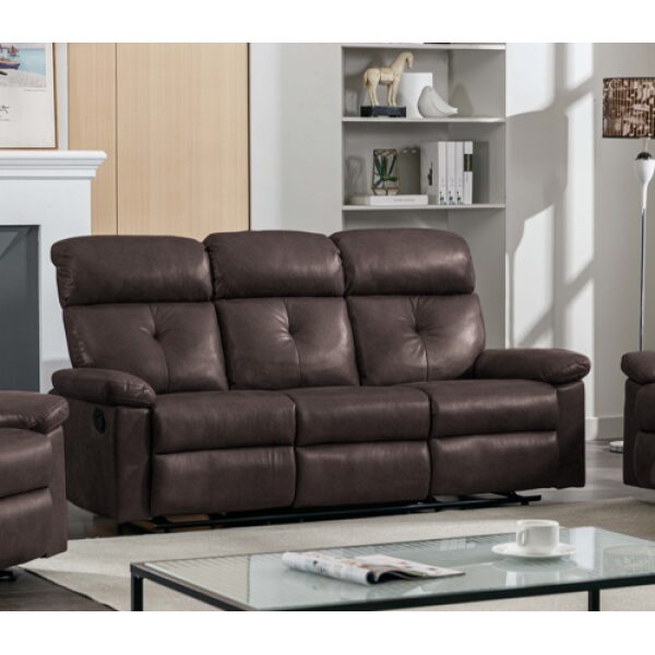 MLM-111052/3RR/PB-21/BROWN 3-SEATER SOFA
