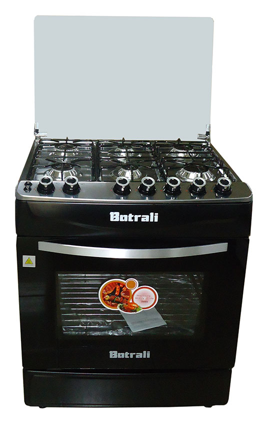 76M-B BOTRALI 6 BRANDERS GASFORNUIS ZWART 30"