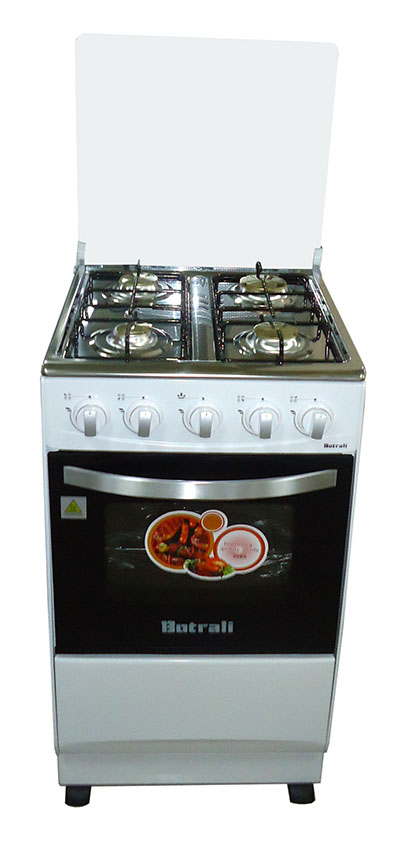 K50-1W BOTRALI 4 BRANDERS GASFORNUIS MET DEKSEL WIT 20"