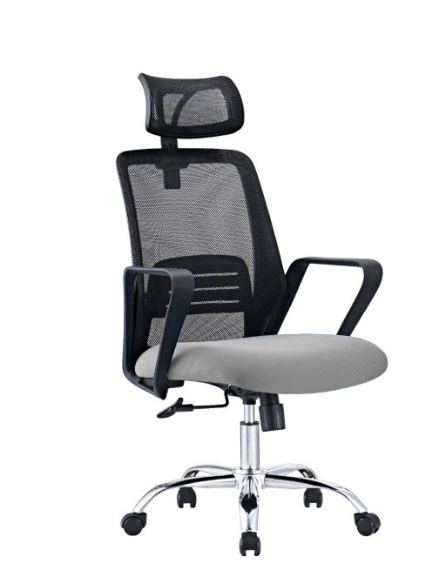 HT-299A CHR GREY HIGH BACK REV CHAIR CHROME BASE