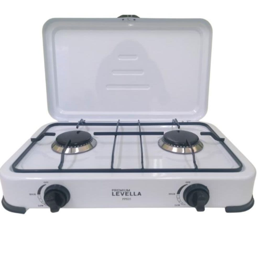 PPS25 PREMIUM PORTABLE GAS STOVE 2 BURNER WHITE