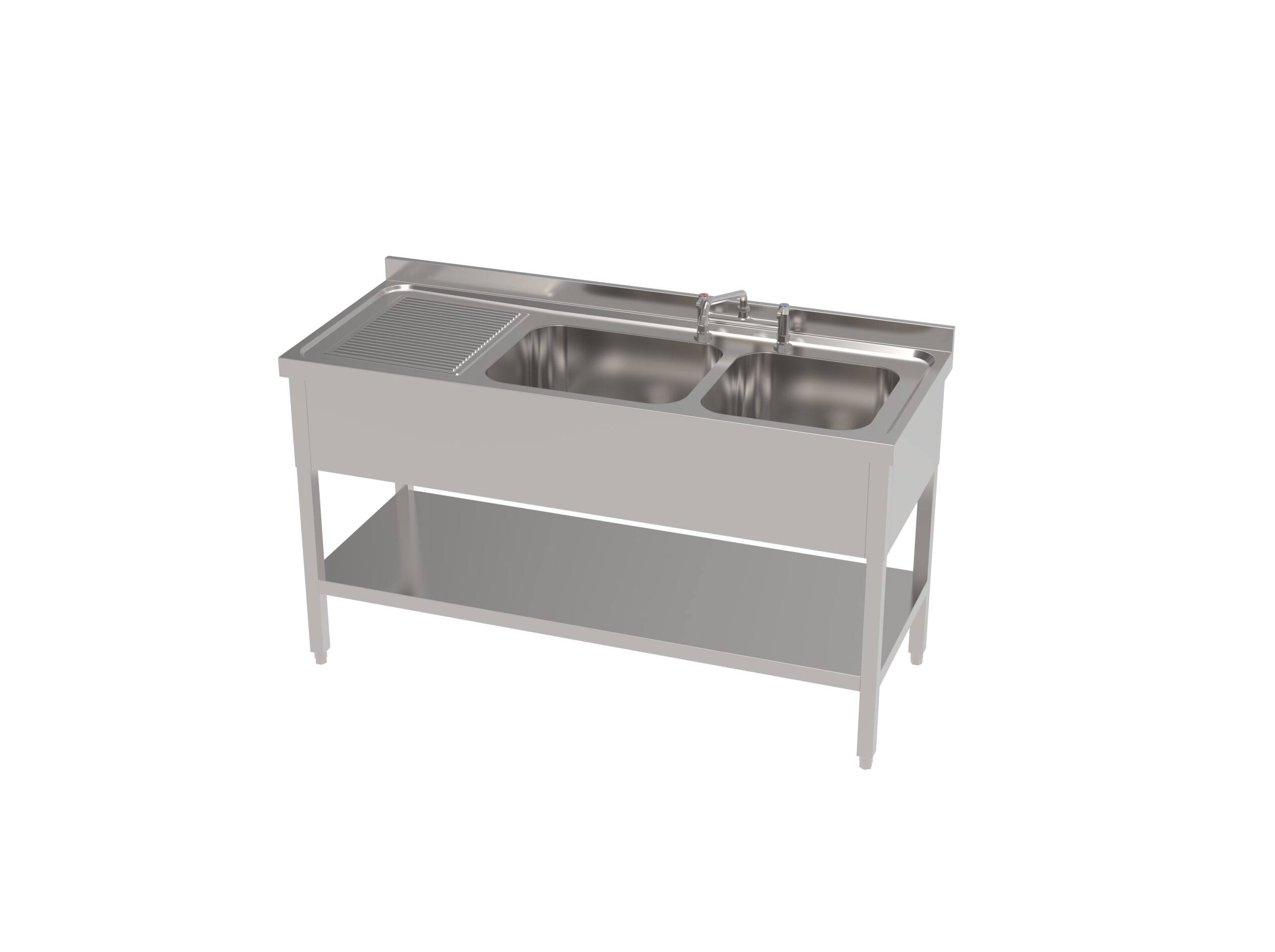 JDSE2-1506025LB6EQSI SS DOUBLE SINK 1500*600 (BOWL 400*500*250)