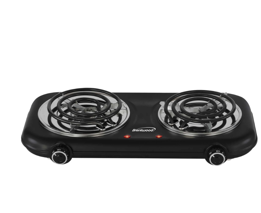 TS-363BK BRENTWOOD DOUBLE ELECTRIC BURNER BLK