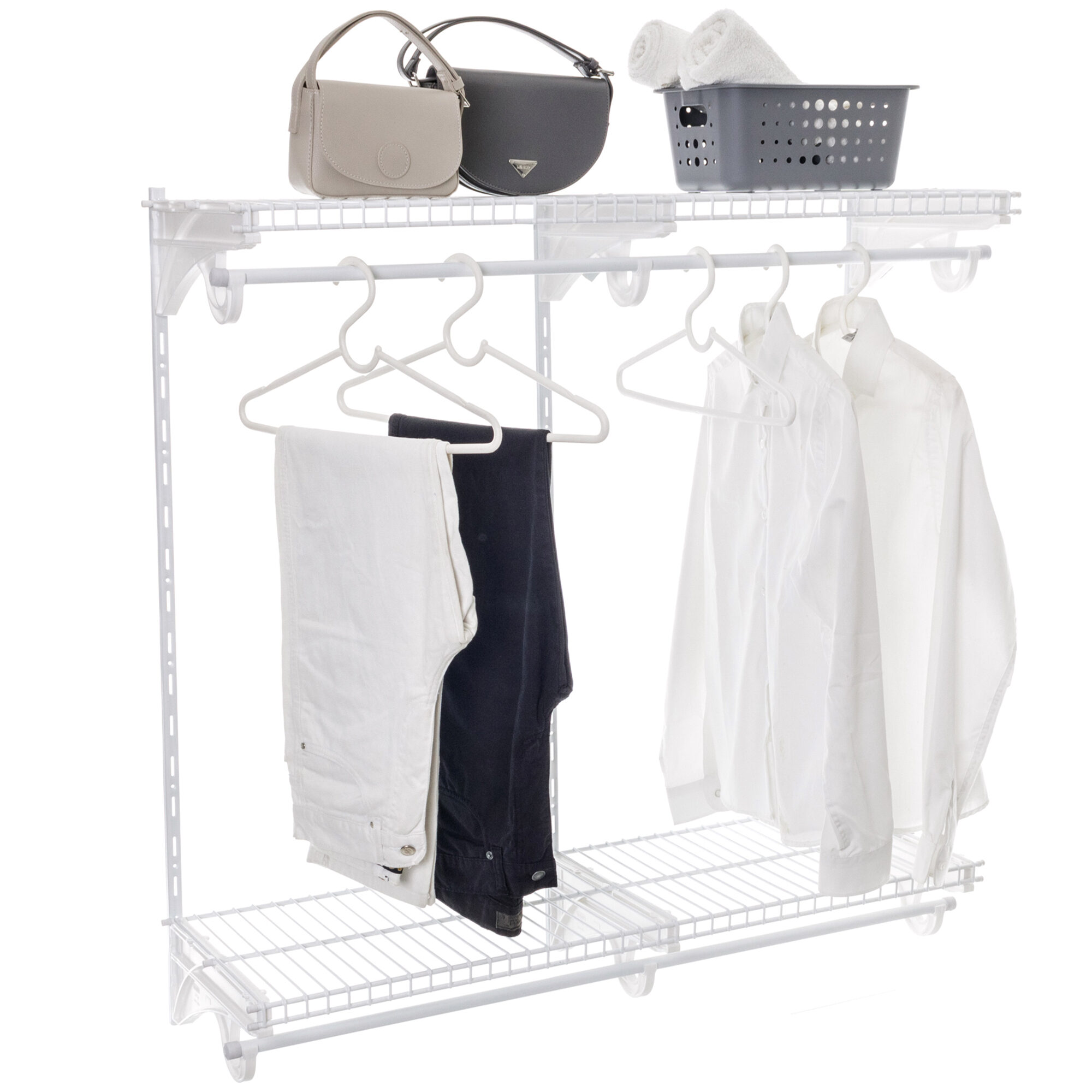 10112.1 WIRE WARDROBE KIT WITH HANGING RAIL 1M WHITE