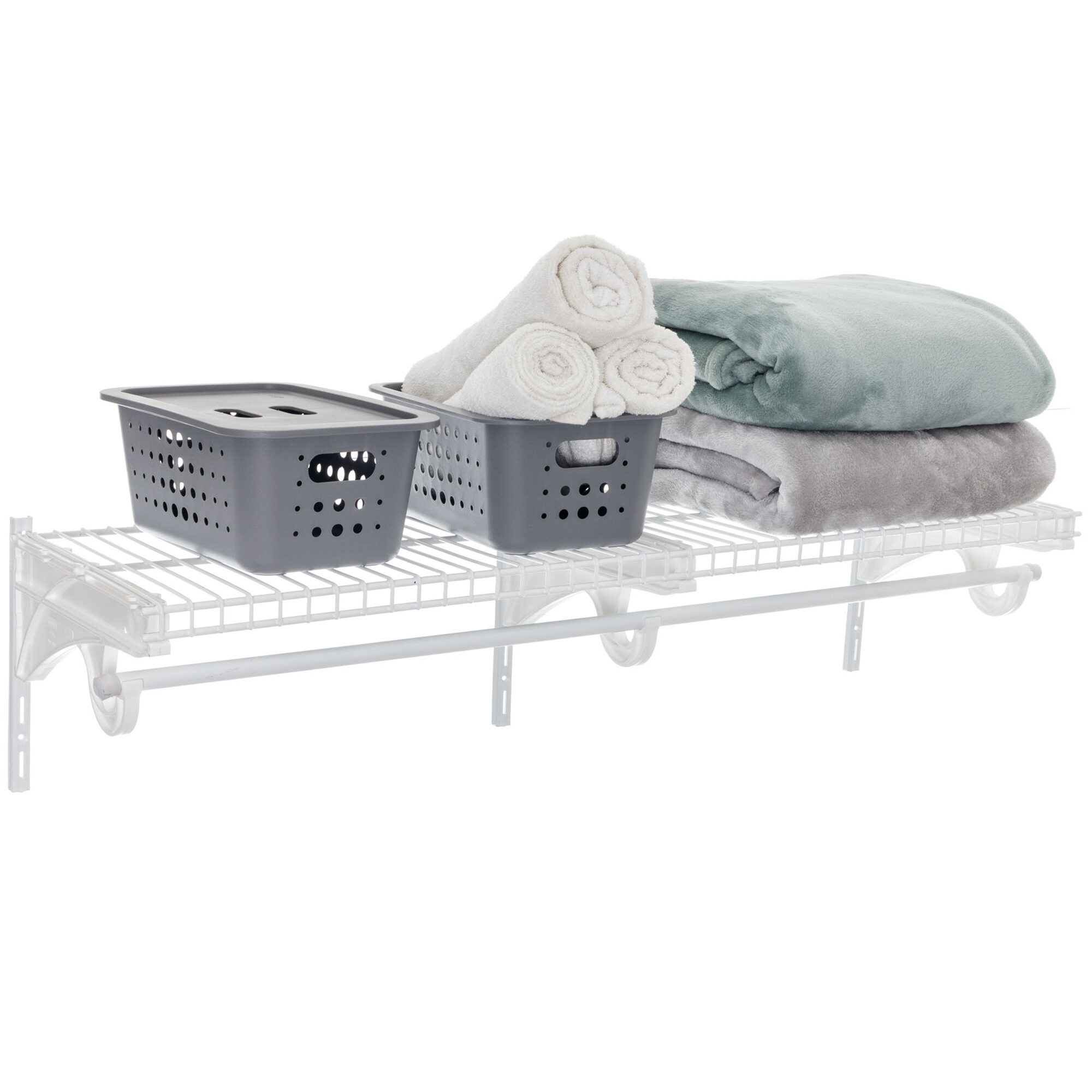 10176.1 VENTILATED SHELF WITH RACK AND RAIL WHITE