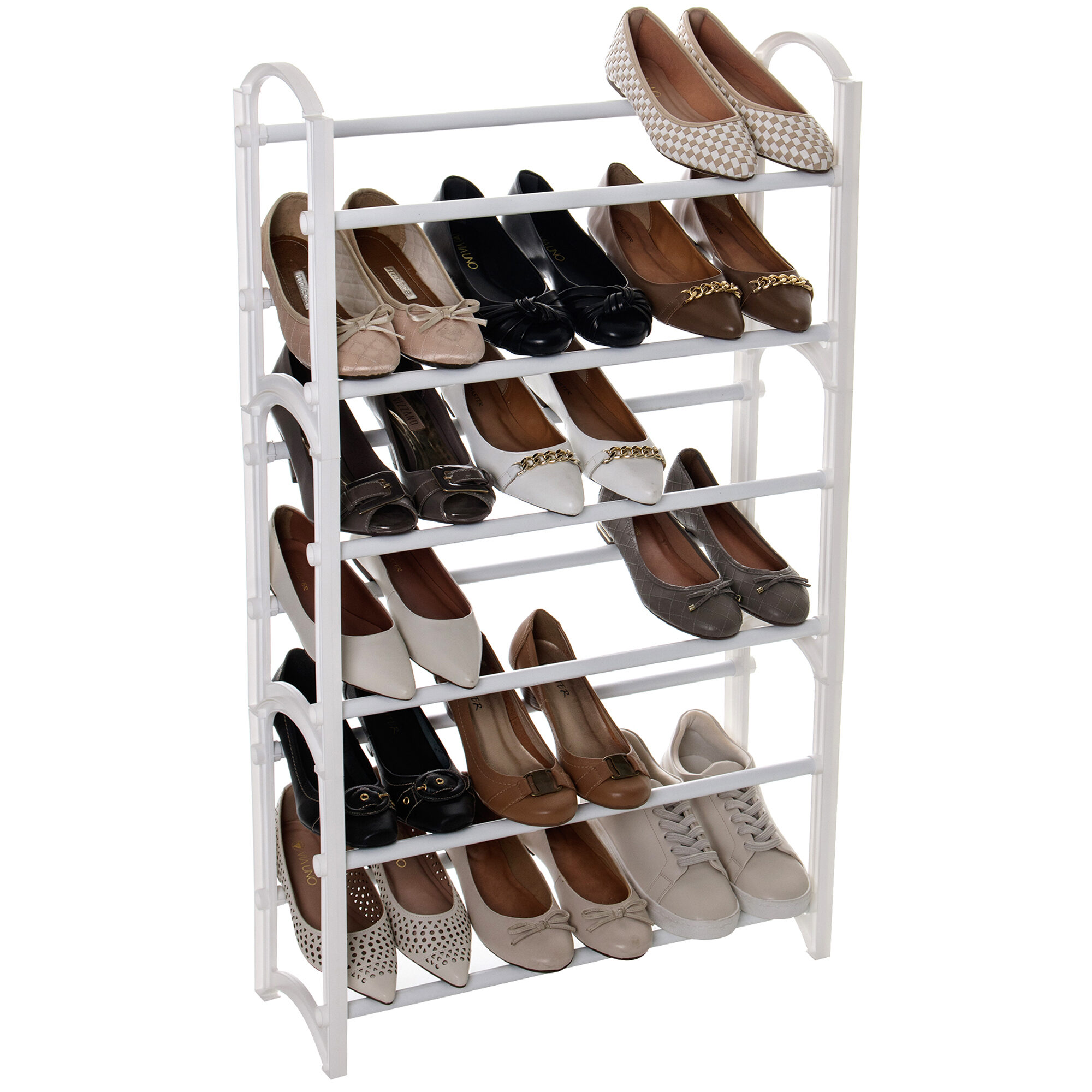 10189.1.1 18 PAIRS SHOE RACK WHITE