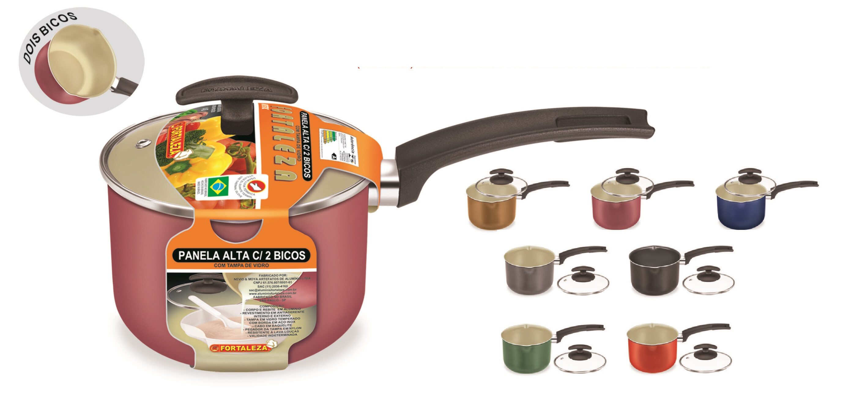 136614 14 HIGH LONG-HANDLE SAUCEPAN ARTISTIC