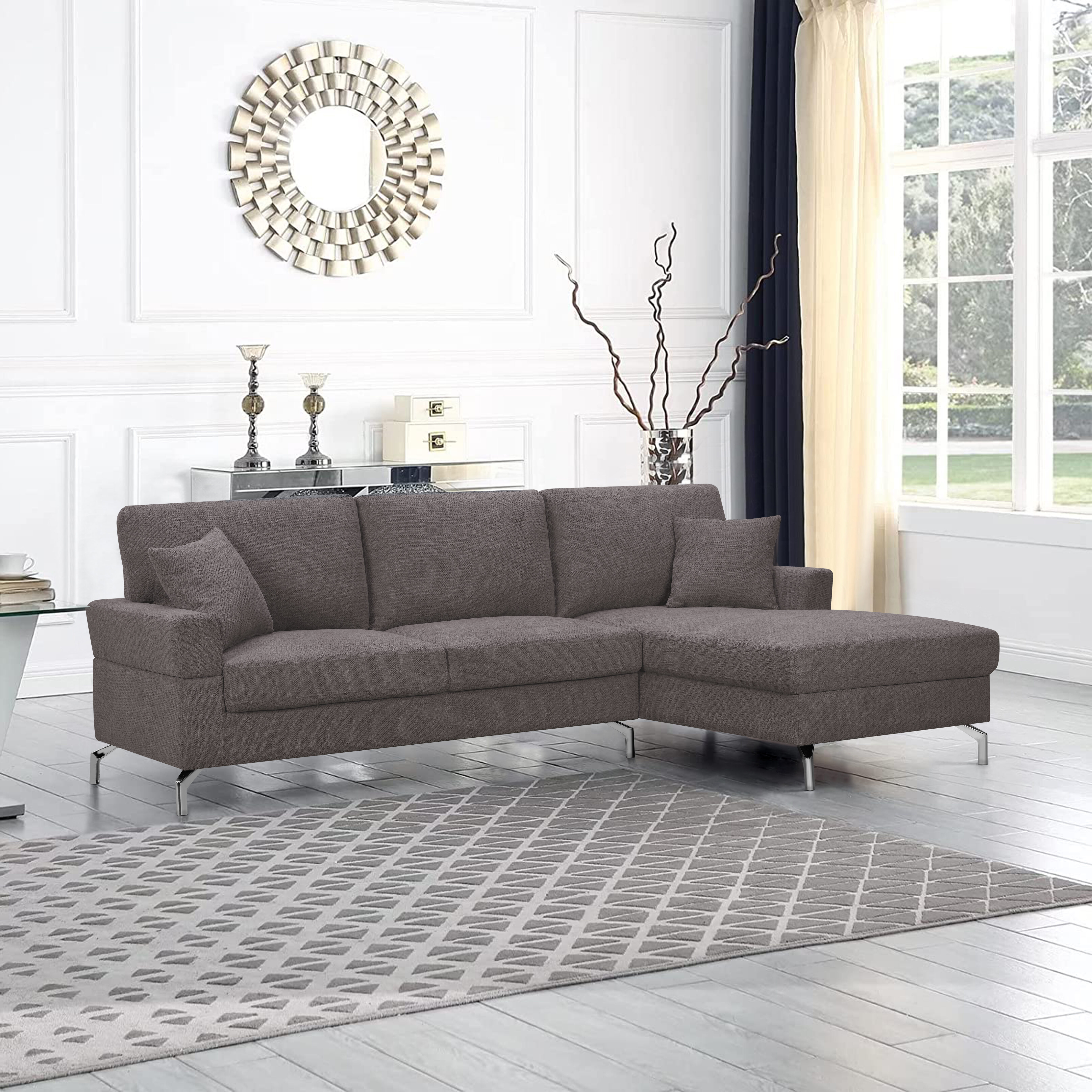 ELLEN RHF CHOCOLATE CORNER SOFA 2S + CHAISE CHOCOLATE