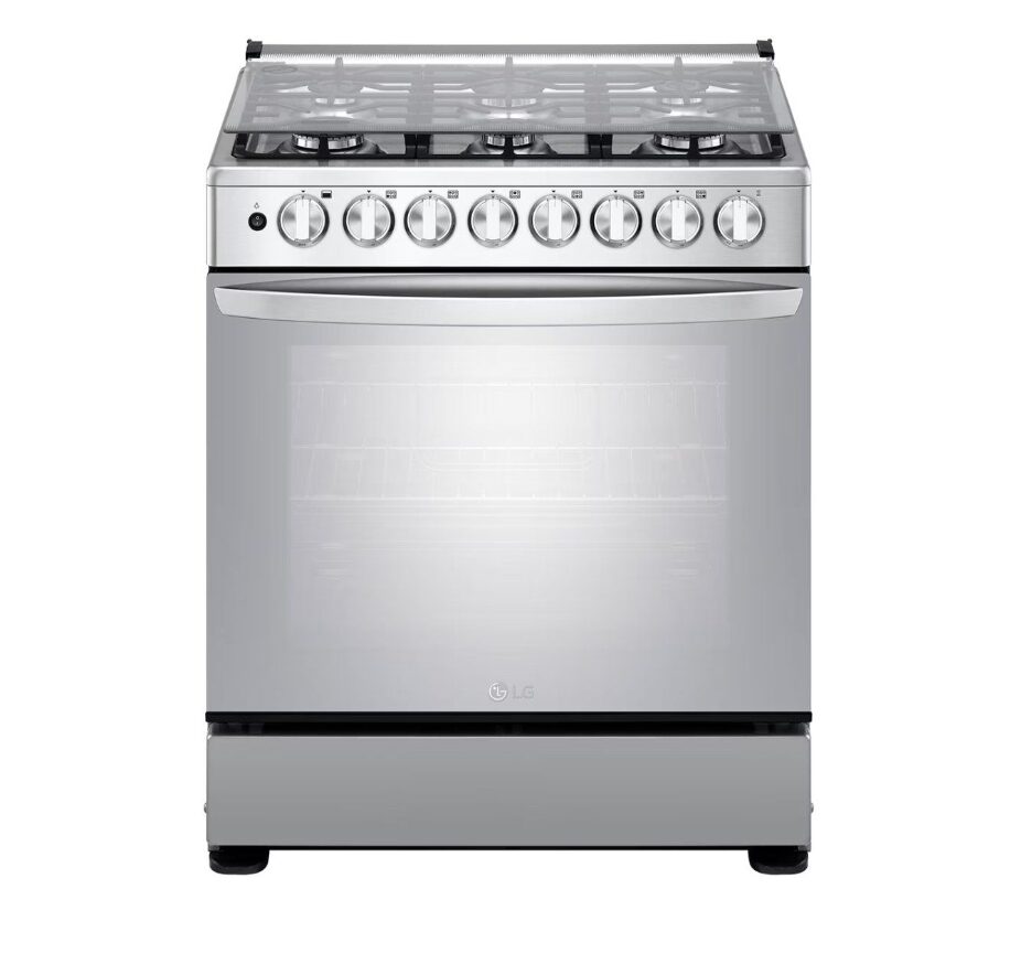 LRGZ5255S LG 30" 6 BRANDERS GASFORNUIS GLAZEN KOOKPLAAT ROESTVRIJSTAAL