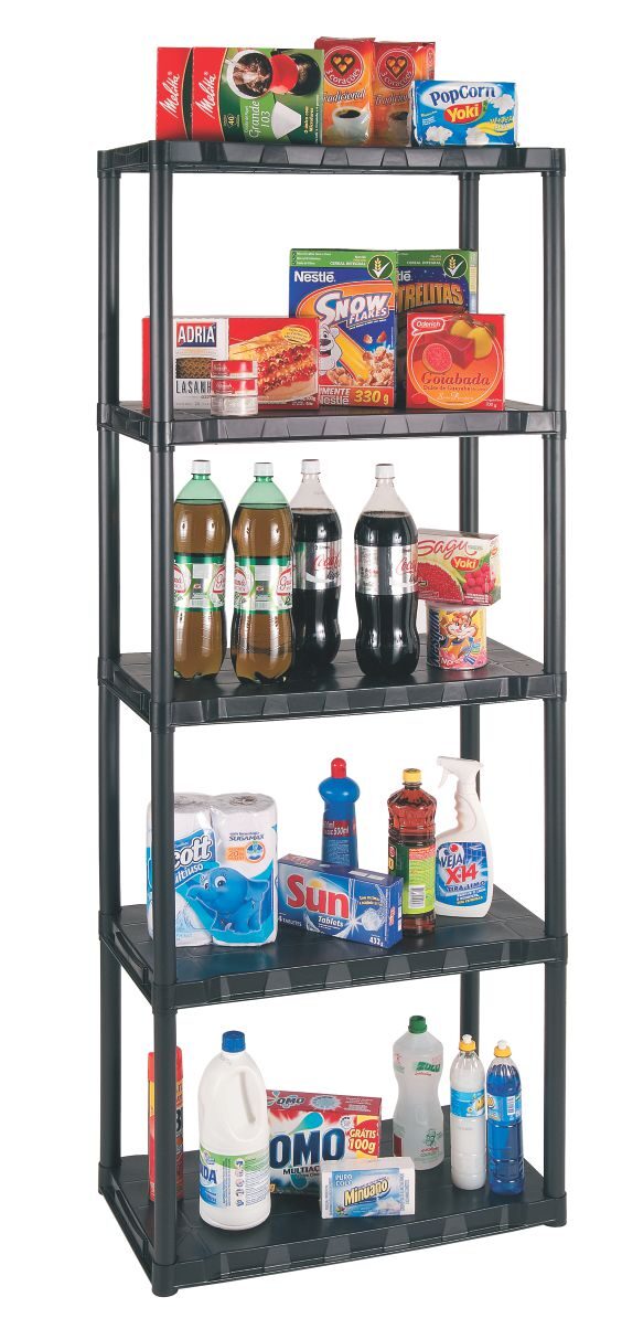 PTR09 5 SHELVES PLASTIC SHELVING UNIT 70 x 37.9 x 182.3 CM