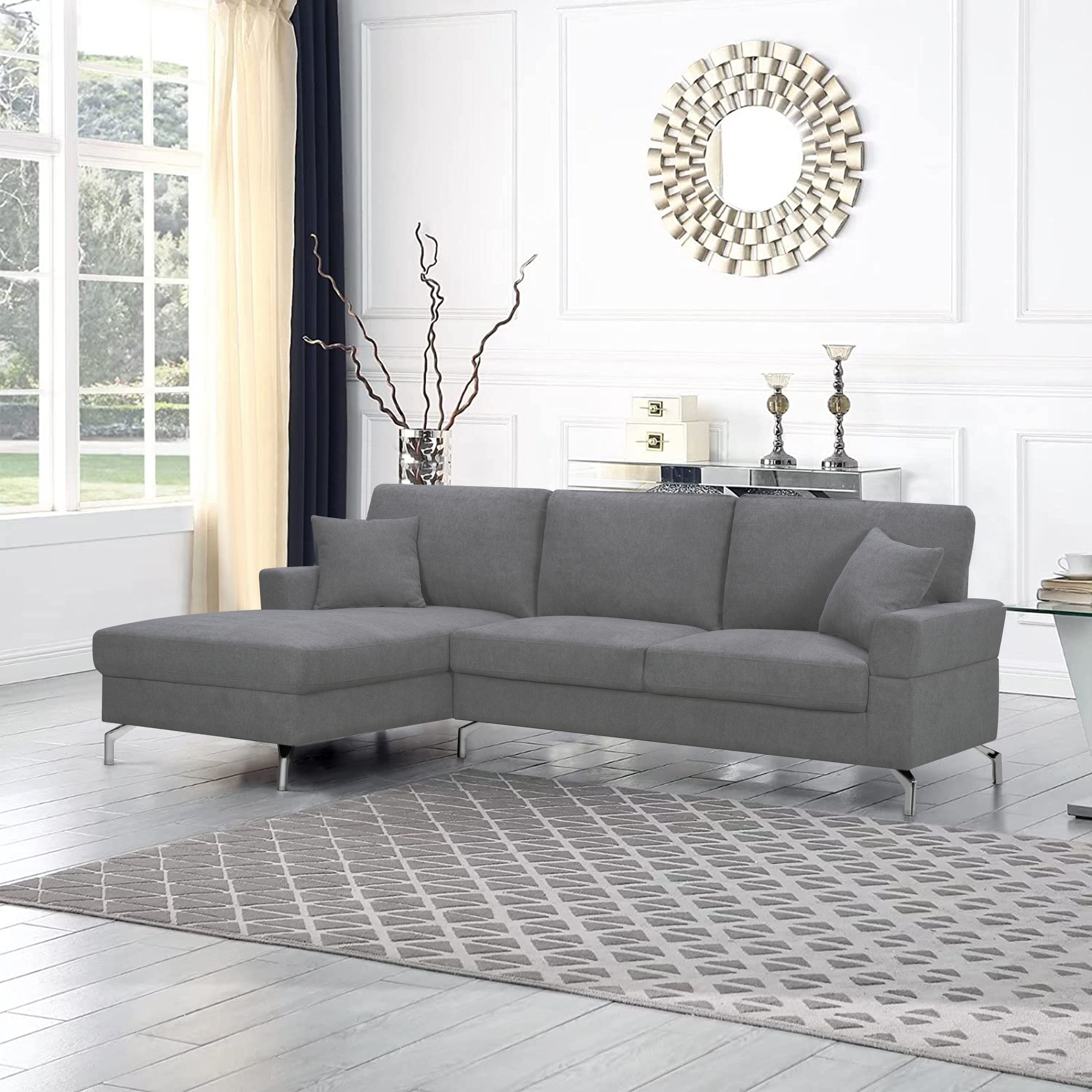 ELLEN LHF LIGHT GREY CORNER SOFA 2S + CHAISE