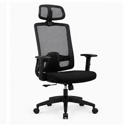 HT-414A HIGH BACK OFFICE CHAIR BLACK FABRIC
