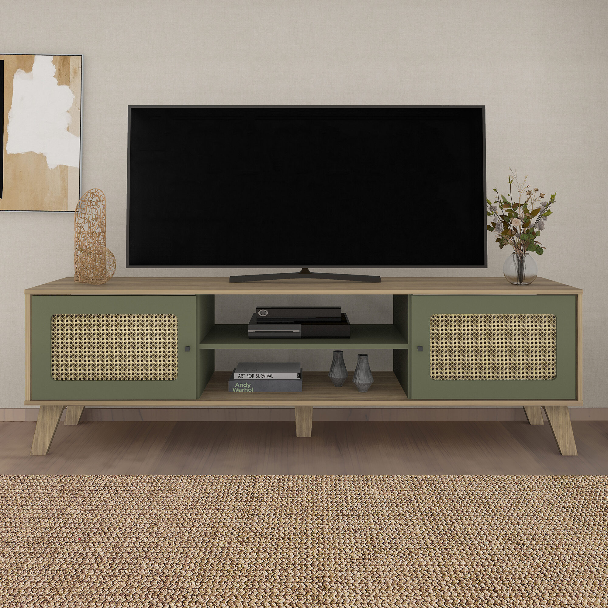 Ambiente Rack Charlotte Carvalho com Menta (2)