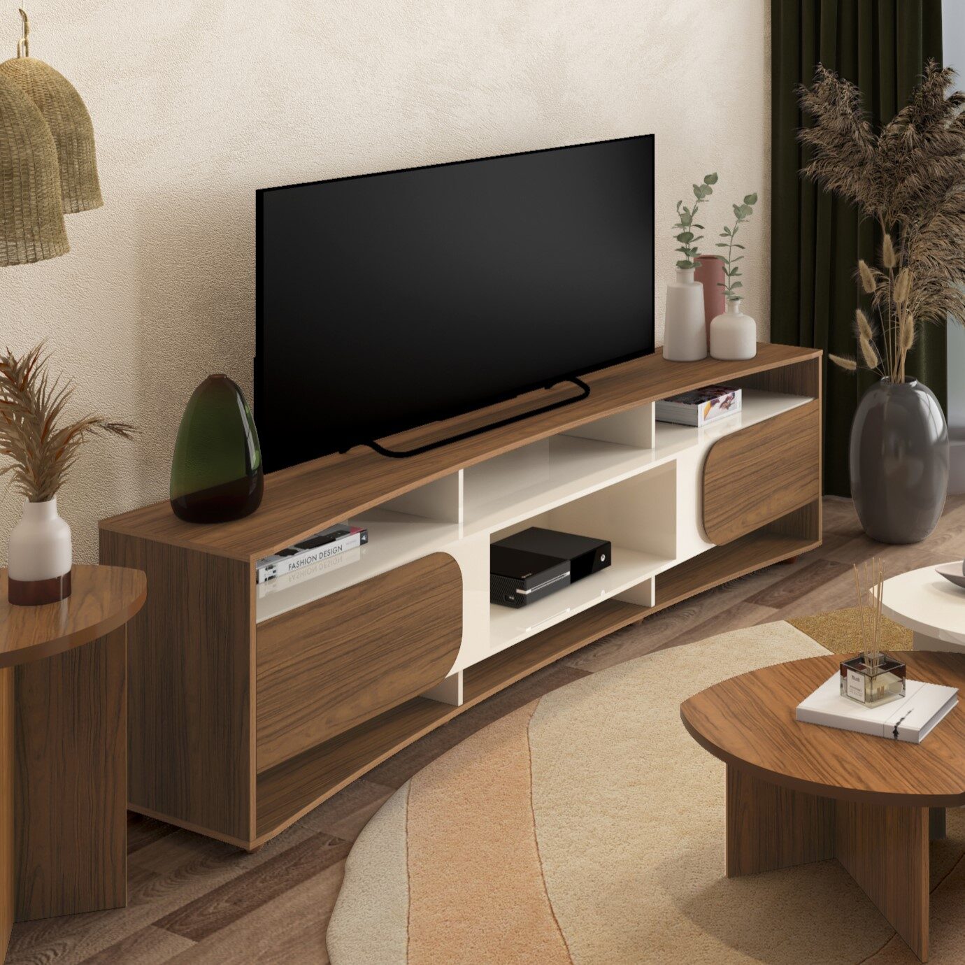 Ambiente Rack Elegance Cedro com Off White (2)