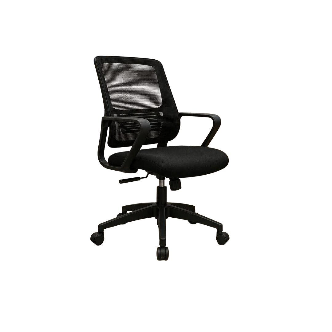 HT-451B OFFICE CHAIR MEDIUM BACK REV CHAIR BLACK FABRIC