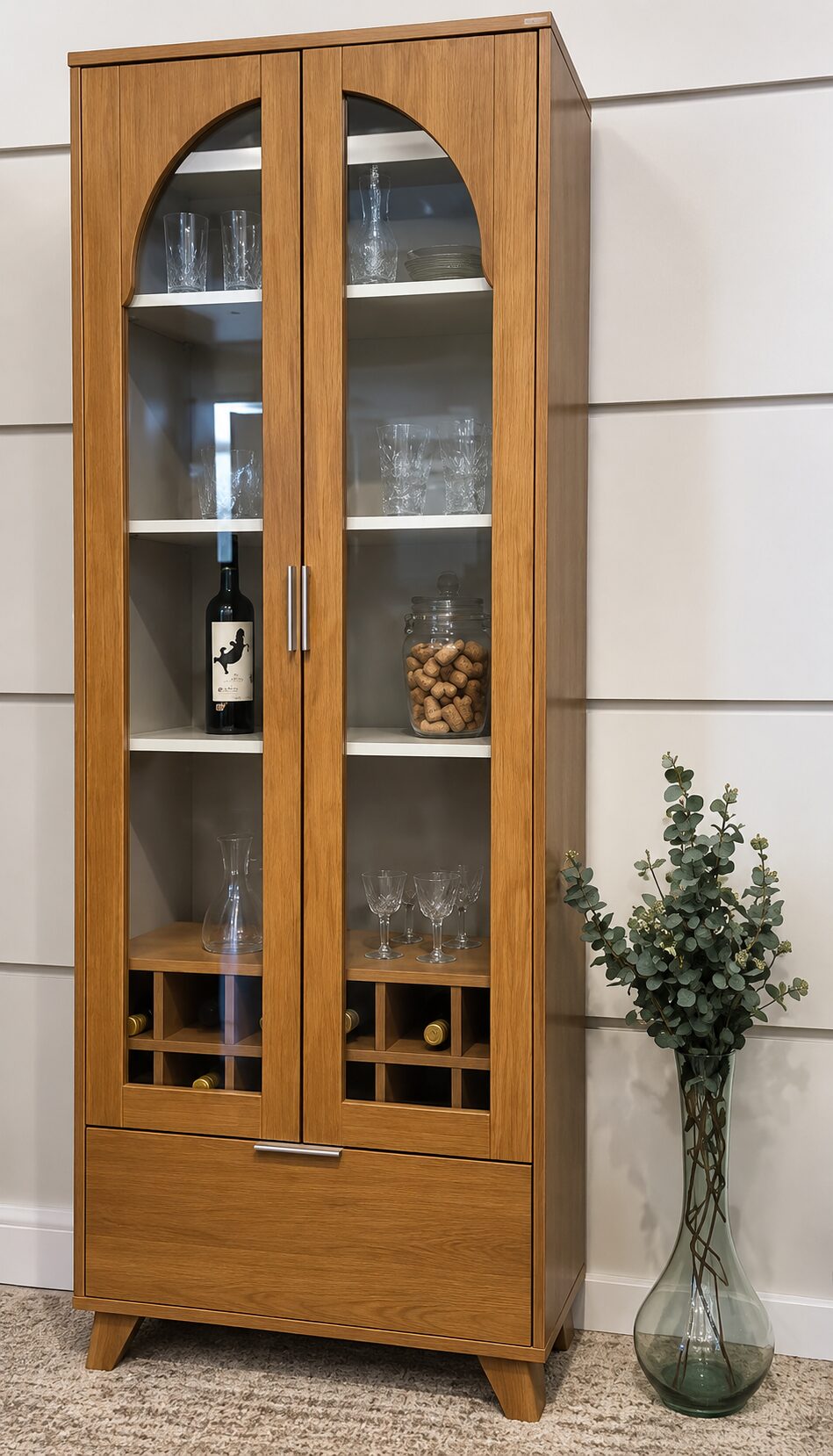 4735 MURANO DISPLAY CABINET- CHERRY / OFF WHITE
