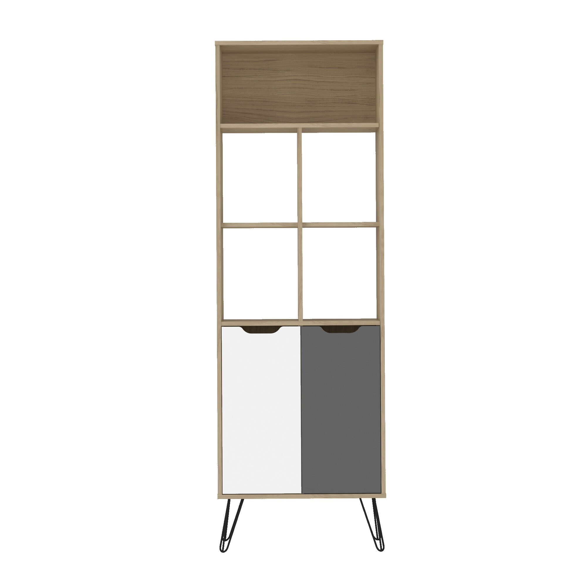 4436 ESTICOLMO BOEKENKAST - OAK/ GRAPHITE/ WHITE