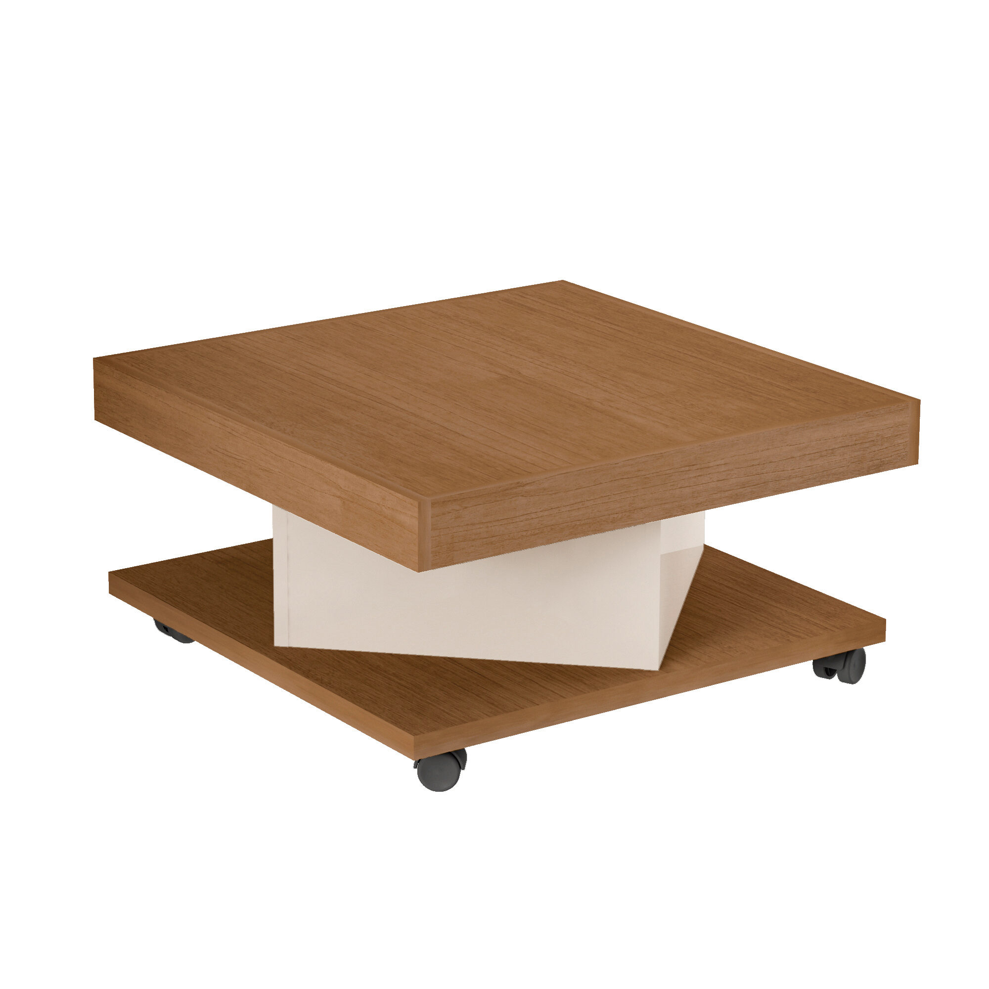 4614 SAARA KOFFIE TAFEL - CHERRY / OFF WHITE