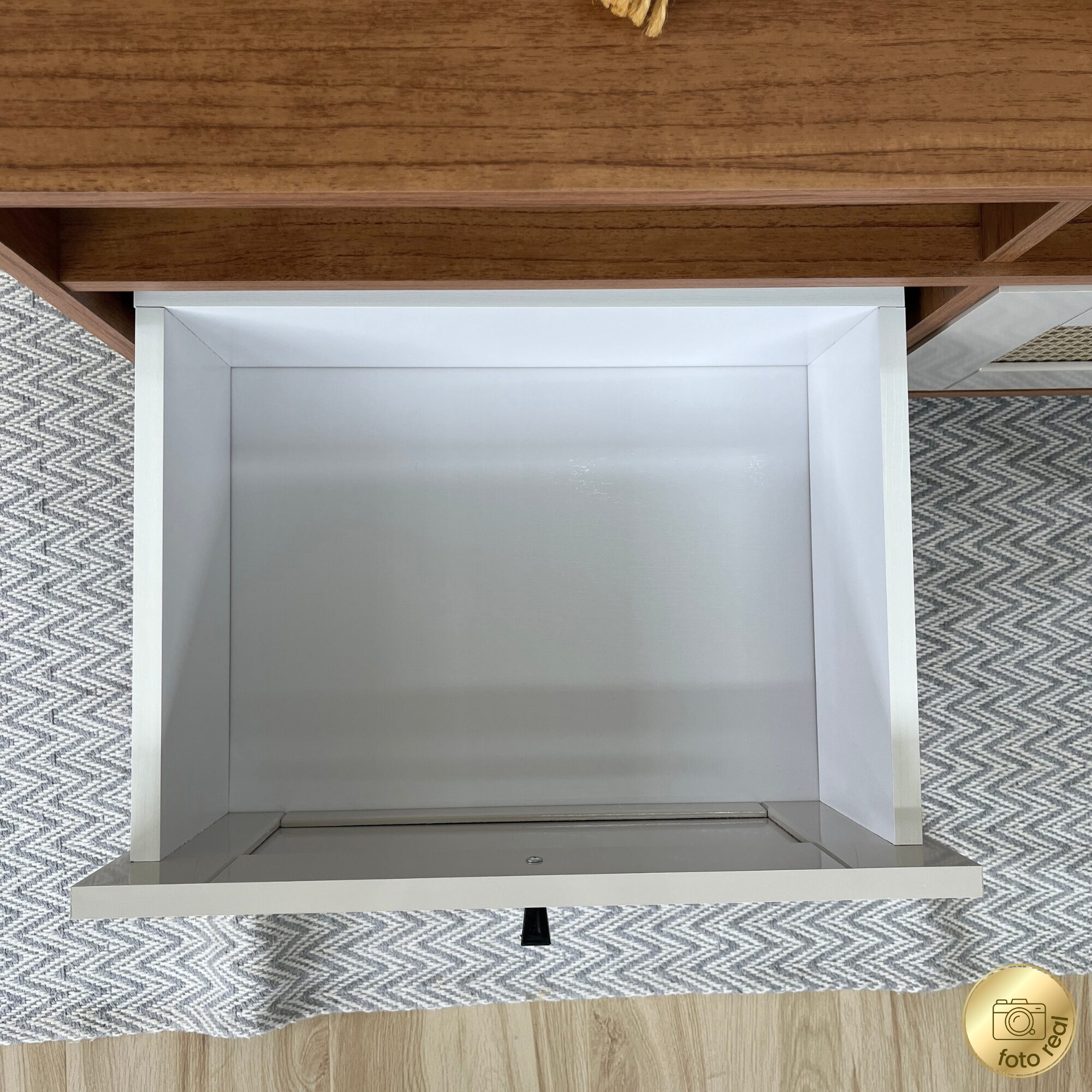 Mesa de Centro Trama Cinamomo com Off White - Foto Real (7)