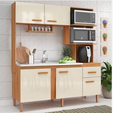 NEW SEVILHA KITCHEN KIT 5DRS/1DRWR EXCL TOP CINAMOMO / OFFWHITE
